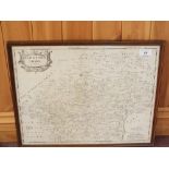 A Robert Morden map of Hertfordshire and three other pictures