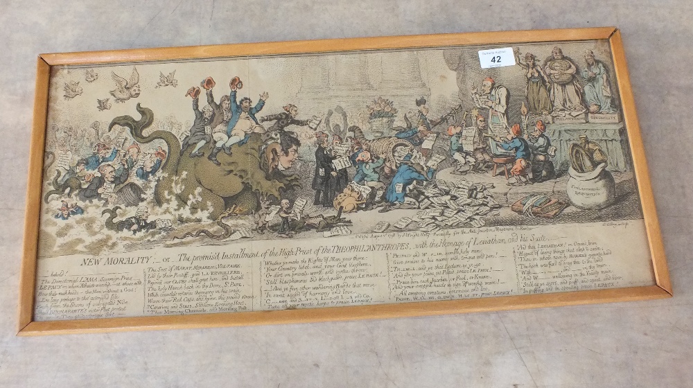 A coloured Gillray print, "New Morality, 1798",