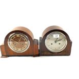 Two Oak striking mantel clocks