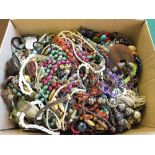 A box of various costume jewellery