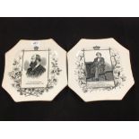 Four Victorian black transfer commemorative plates, Gladstone, Disraeli,