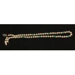 A string of Pearls and Turquoise beads with 9ct Gold clasp (as found)