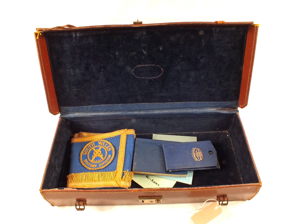 A Masonic case and contents,