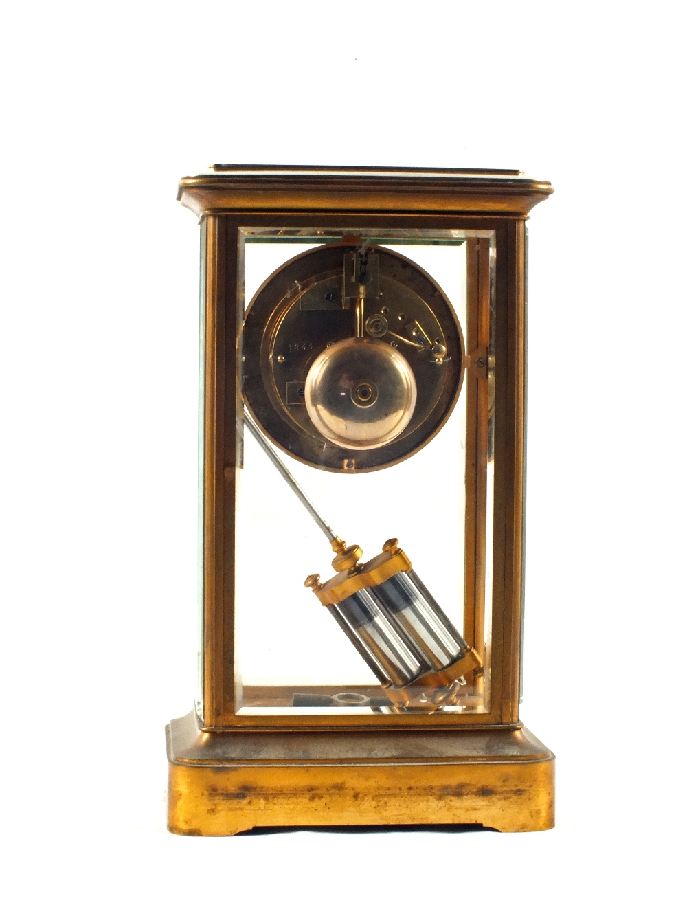 A late 19th Century four glass Brass mantel clock - Image 2 of 2