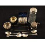Four Silver golfing spoons,