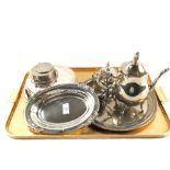 A quantity of Silver plate including a tea set