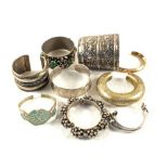 Various eastern white metal bangles