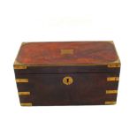 A fine early 19th Century Brass mounted Mahogany Campaign tea caddy with inset cut Brass handles,