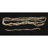 A Freshwater Culture Pearl necklace and bracelet set with 14ct Gold clasp and beads