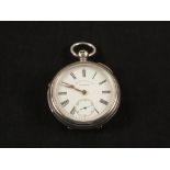 A Silver cased key wind pocket watch by Thos Russell,