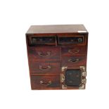 A Japanese lacquered Rosewood jewellery chest