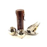 A cased Barr & Stroud 16 x monocular and items of Silver plate