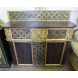 A contemporary painted and gilded two door sideboard, width 54",