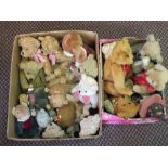 Two boxes of soft bears etc