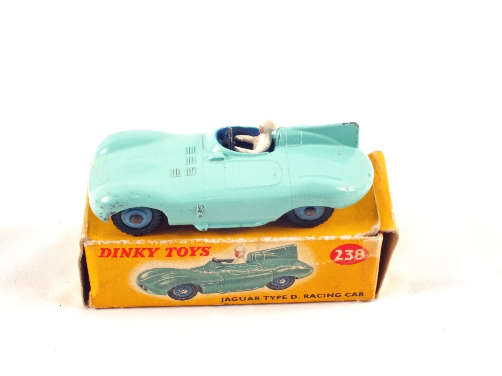 A boxed Dinky Toys 238 Jaguar Type D racing car