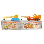 A boxed Dinky 972 Coles 20 ton lorry mounted crane (yellow and orange) and a 973 goods yard crane