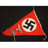 A German WWII (PATTERN) Pennant with attached Waffen S.S.
