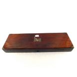 A mahogany gun case with brass furniture, internal measurements approx 30 1/4" x 8 1/2",