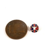 A WWII era 'British Free French' numbered enamel membership lapel badge (Resurgam 1940) with a 1936