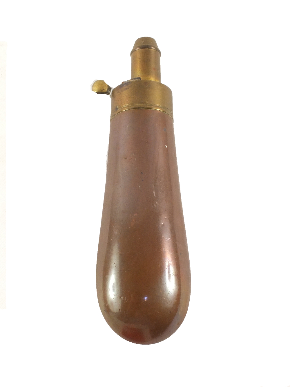 A copper 'bag' flask (spring missing)