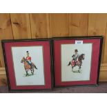 Four framed cavalry prints