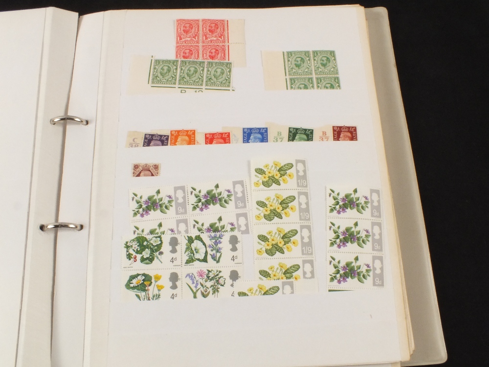 An album and keep book of mainly mint GB stamps including Geo VI 10 shillings and £1 plus mint