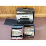 A case of LP's including Sinatra and many Shirley Bassey plus two cases of singles