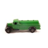 A green Dinky 25R petrol tanker