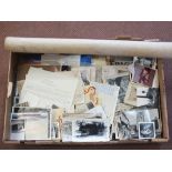 A large box of mixed ephemera including a large linen backed Bacons map of Norfolk and Suffolk