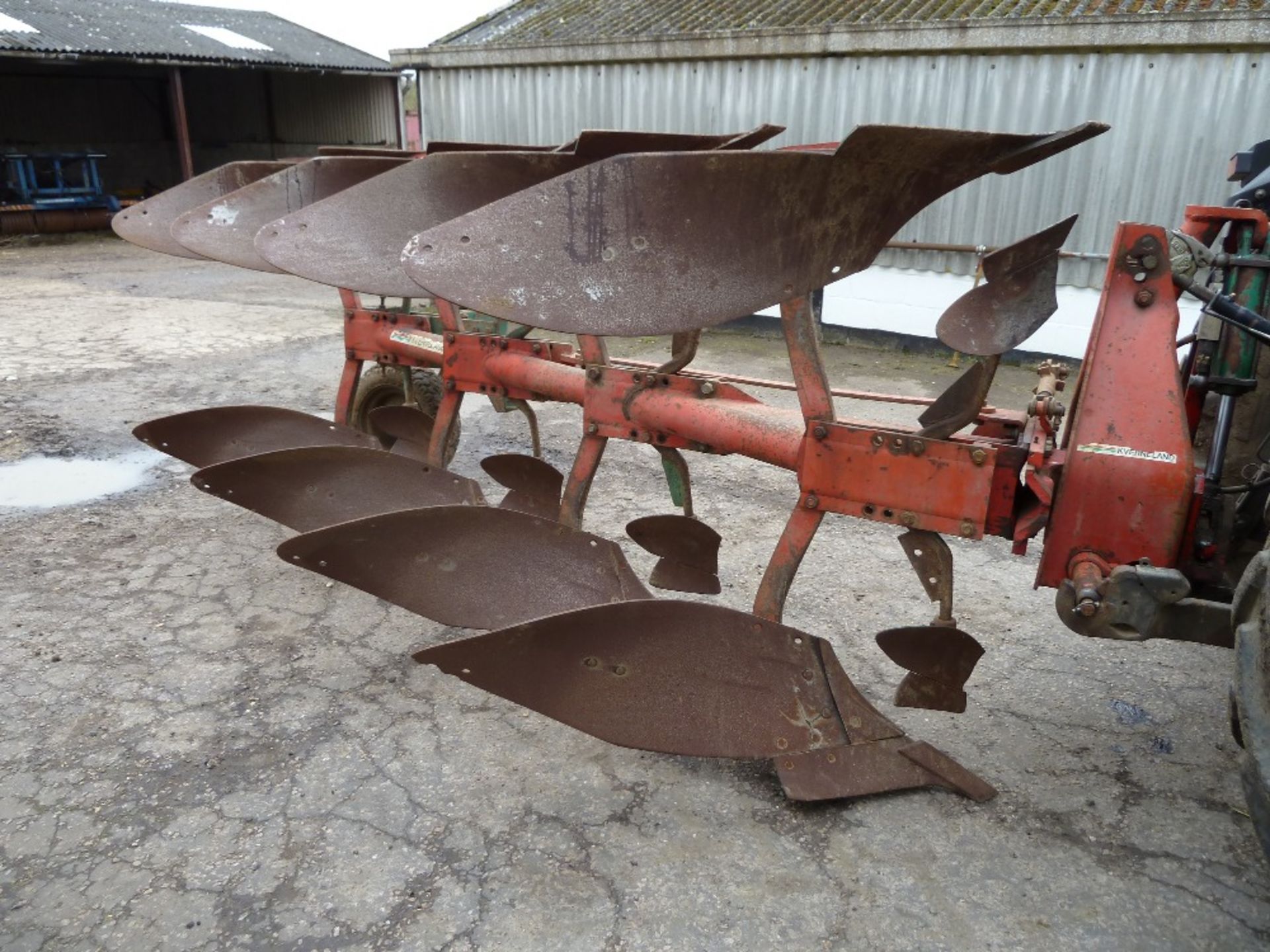 Kverneland 4 furrow reversable plough, 14" work. Stored near Gissing, Diss.