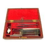 A Mahogany cased surgeons scalpel kit