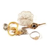 A small quantity of Silver jewellery including brooches,