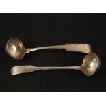 Two Scottish provincial Silver sauce ladles, Dumfries 1820 J.