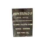 A Copper Company office sign inscribed Joseph Tetley & Co Ltd,