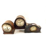 Three Oak mantel clocks