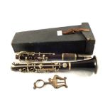 A cased clarinet