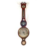 A 19th Century inlaid Mahogany banjo barometer by T.