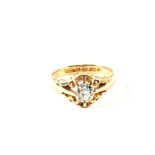 An 18ct Gold gents Diamond gypsy style ring set upon pierced shoulders, approx 3/4ct,