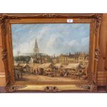 Phillip Harvey, oil on canvas of Great Yarmouth Market in Victorian days,