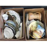 Royal Doulton and other plates and china (two boxes)