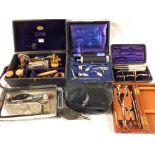 Various vintage cased medical instruments, Down Bros, F.