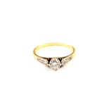 An 18ct Gold and Platinum set solitaire Diamond ring approx. 0.
