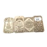 Four Chinese Silver metal plaques