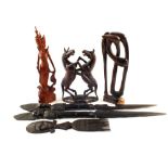 Various African and Indonesian wooden carvings