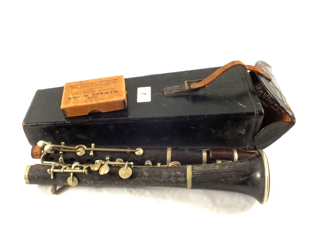 A cased Hawkes & Sons clarinet,