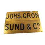Two Brass name plaques,