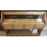 A Victorian Pine hanging two drawer shelf