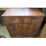 A 19th Century chest of two short and three long drawers