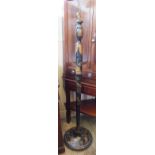 A black lacquer Chinoiserie standard lamp