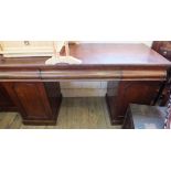 A 19th Century Mahogany pedestal desk with three drawers